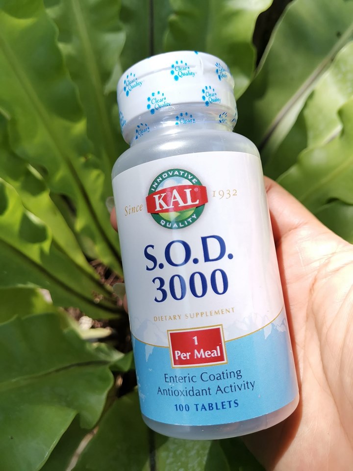 KAL S.O.D. 3000 Superoxide Dismutase and Catalase Antioxidant 100 tablets