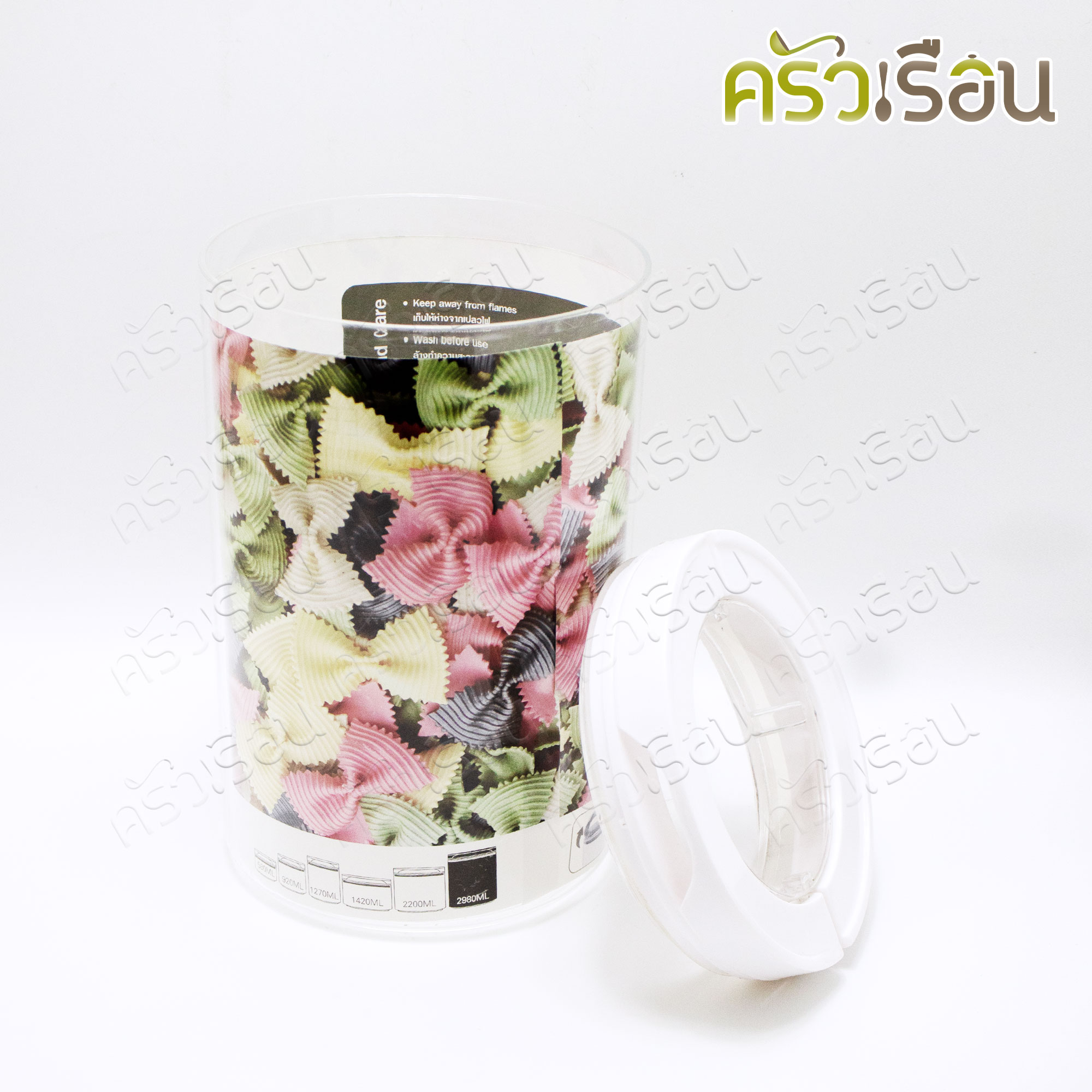 JCJ ขวดโหล Click Clack พลาสติก ฝาขาว ตัวใส โหลกาแฟ