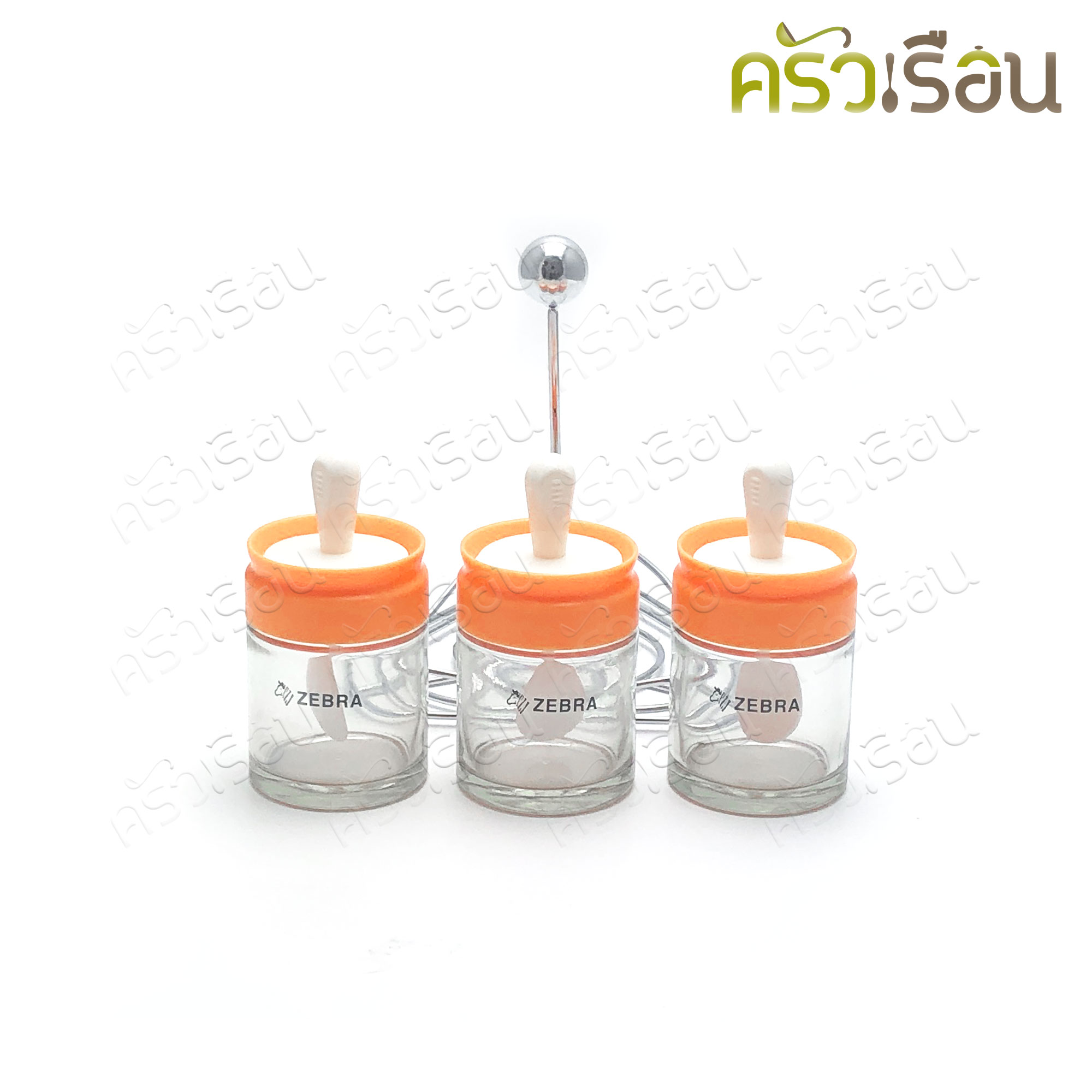 [ ตัวโชว์ ] Zebra ชุดโถแก้วเครื่องปรุง 3 ชิ้น พร้อมตะกร้า ตราหัวม้าลาย 110271 พวงพริก ชุดเครื่องปรุง ที่ใส่เครื่องปรุง พวงเครื่องปรุง