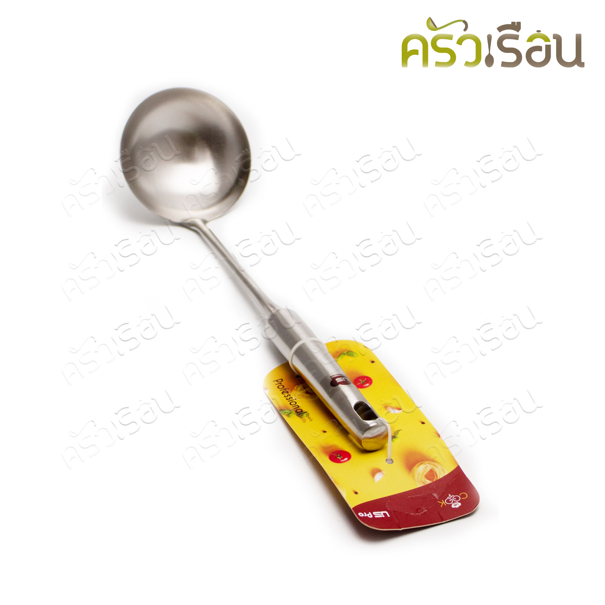 US กระบวยซุป สเตนเลส 36 ซม. วัดจริง 10 x 35 ซม. AS-40 กระบวยสเตนเลส ที่ตักแกง