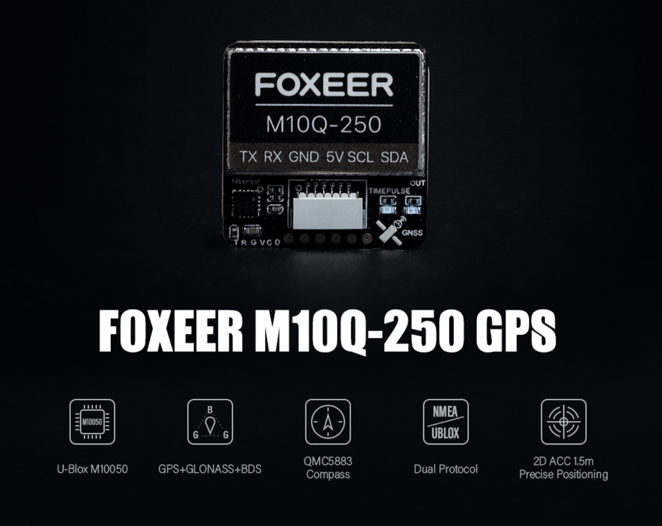 Foxeer M10Q 120 180 250 GPS 5883 Compass อุปกรณ์โดรน Drone