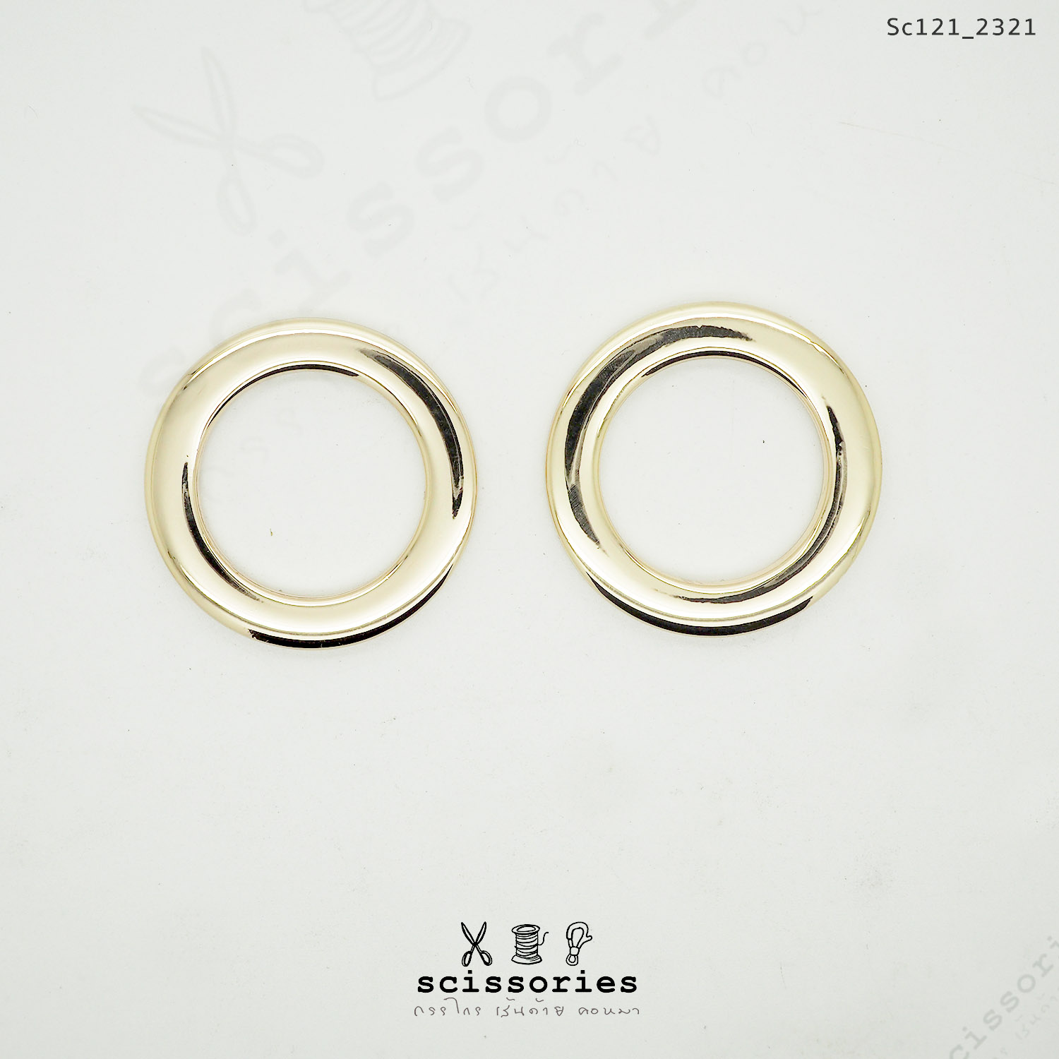 ห่วงวงกลม 2.5 cm. สีทอง/2 ตัว