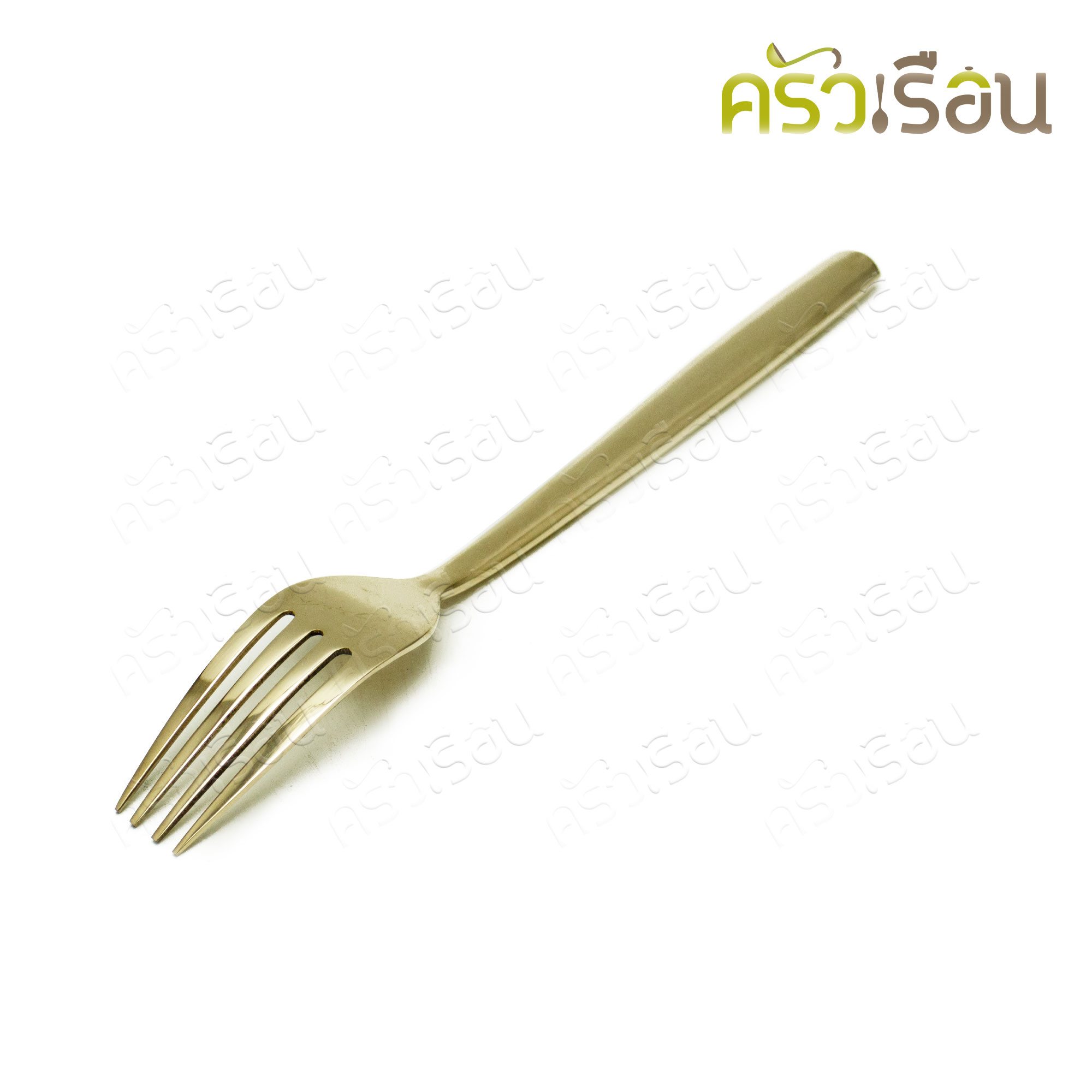 BRASS ช้อนส้อม ทองเหลืองแท้ ด้ามเรียบหนา ช้อนยาว 19.4 ซม. ส้อมยาว 19.8 ซม. ราคาต่อคู่