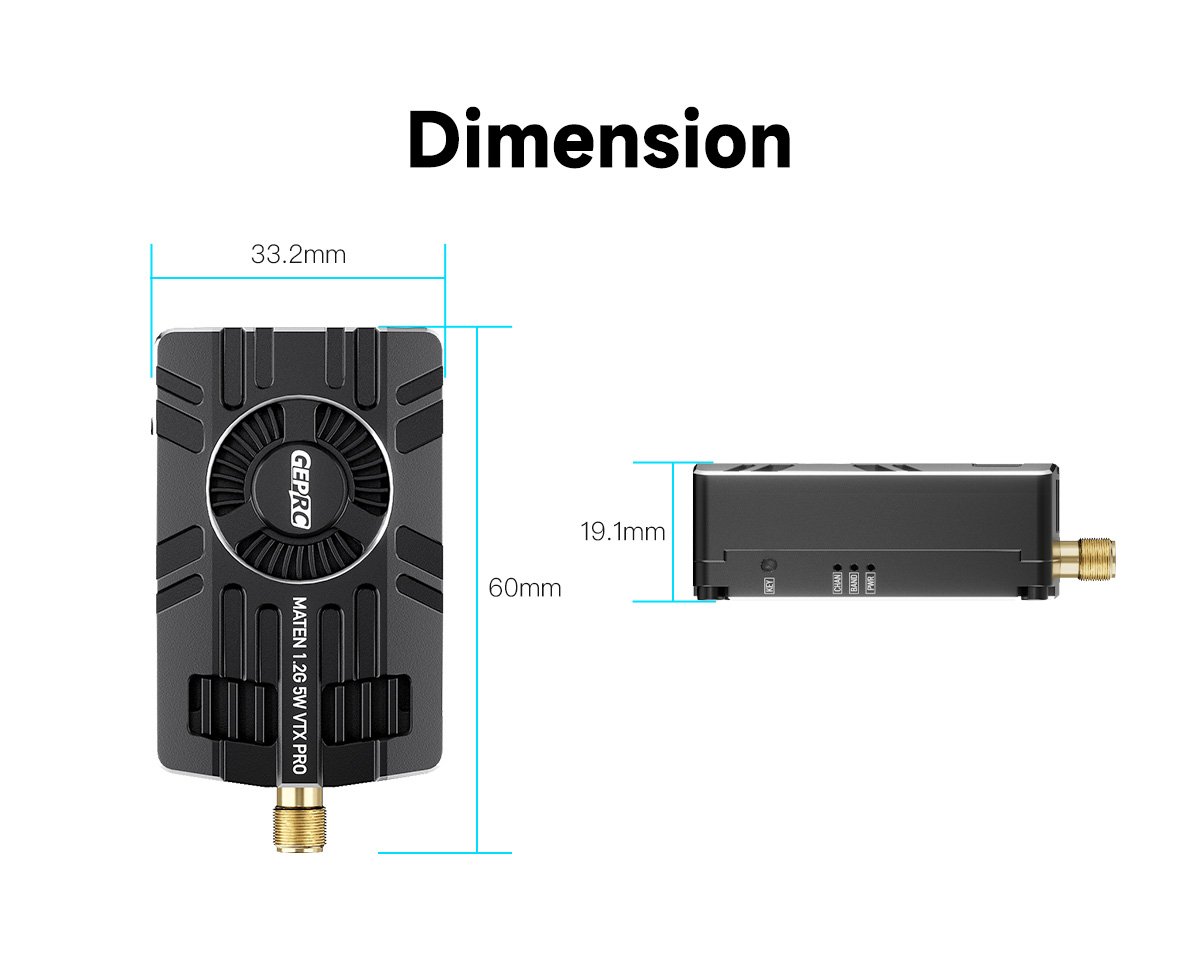 GEPRC MATEN 1.2G 5W VTX PRO อุปกรณ์โดรน Drone