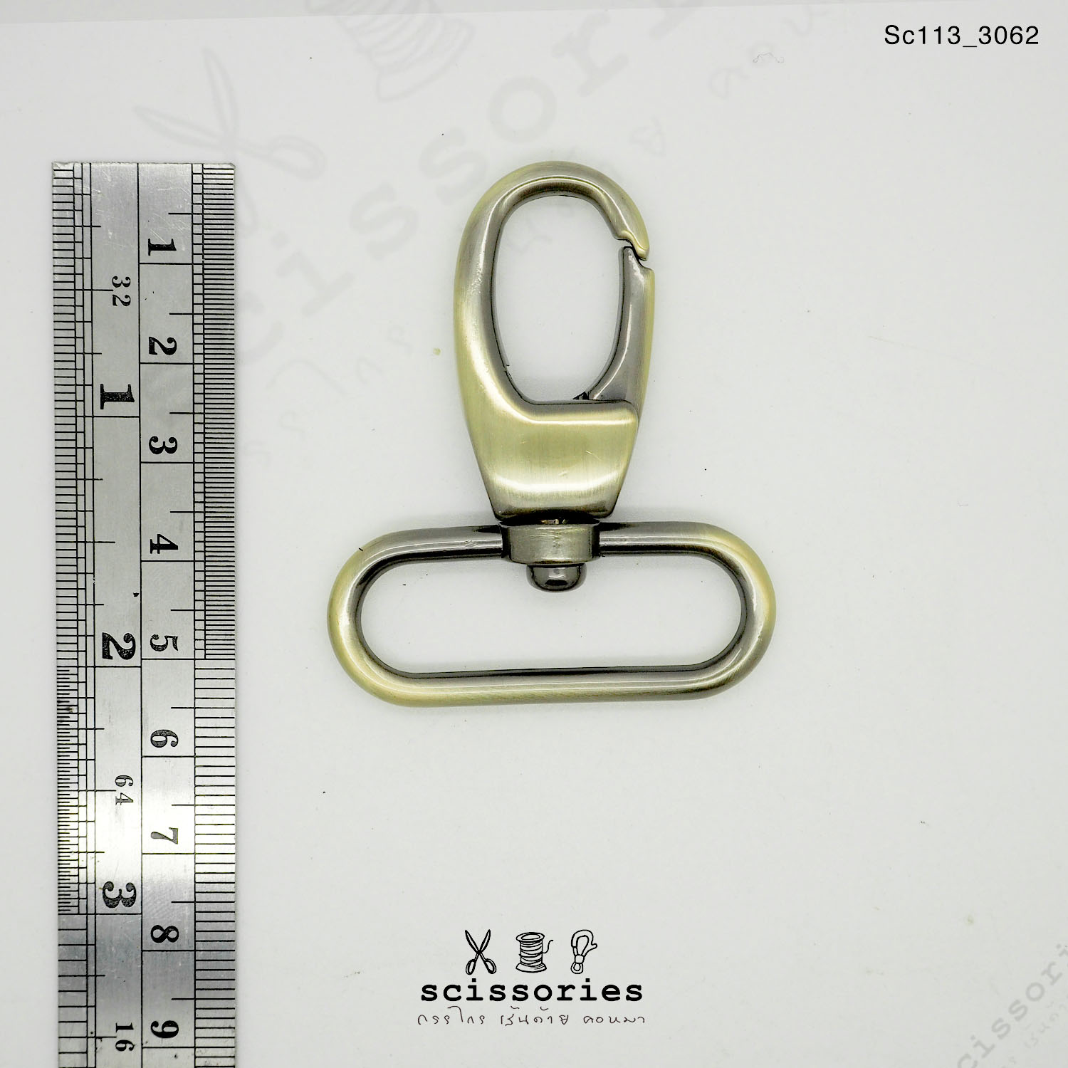 คอหมาเกี่ยว 1.5 นิ้ว สีเหลืองปัด Brush Gold/2 ตัว