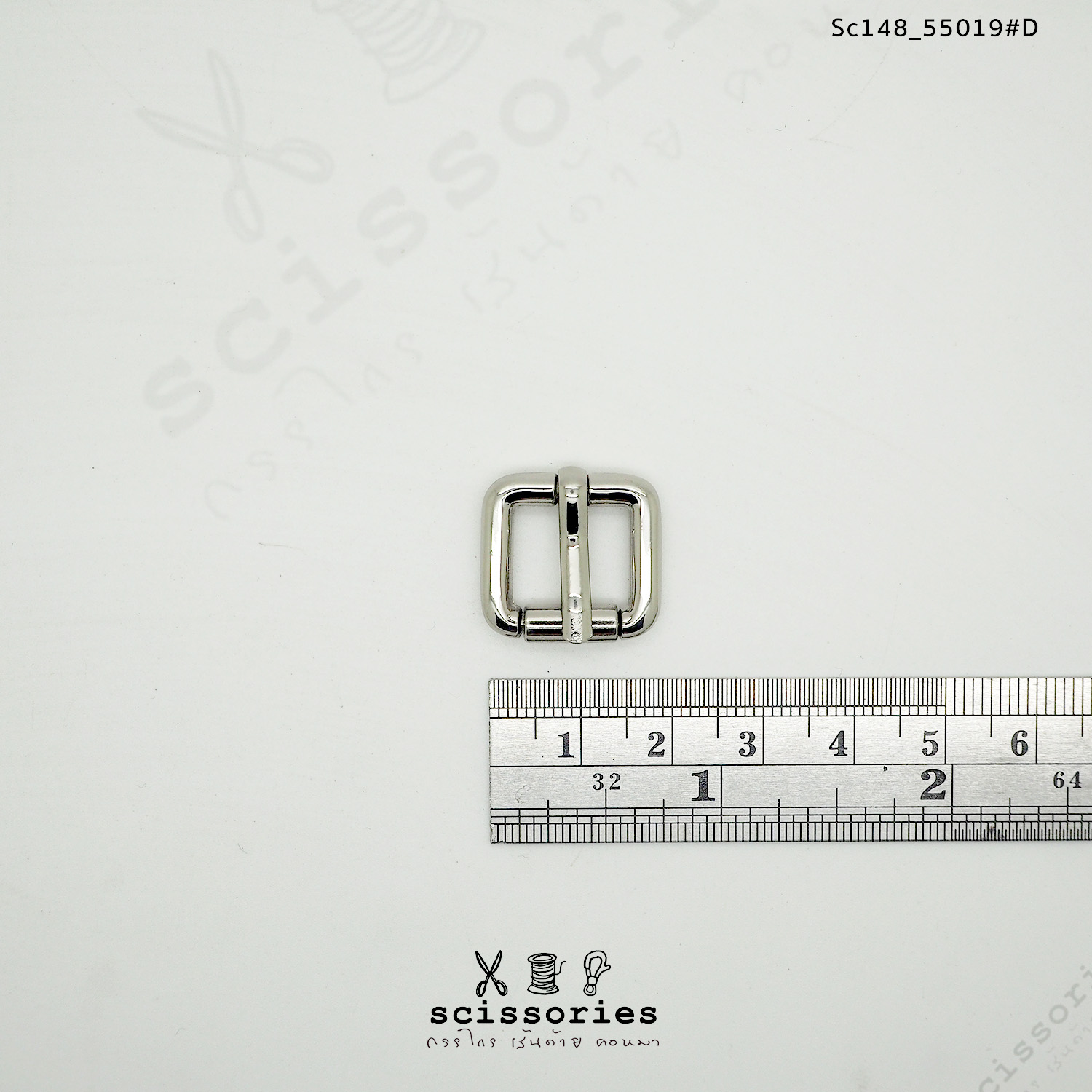 เข็มขัด ลูกกลิ้ง 1.2cm สีเงิน/2ตัว