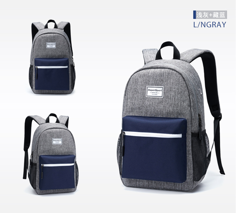 AspenSport Backpack Laptop กระเป๋าสะพายหลัง กระเป๋าโน๊ตบุ๊ค 14-16 นิ้ว กระเป๋าเดินทาง รุ่น AS-B81 ขนาด เทา-น้ำเงิน