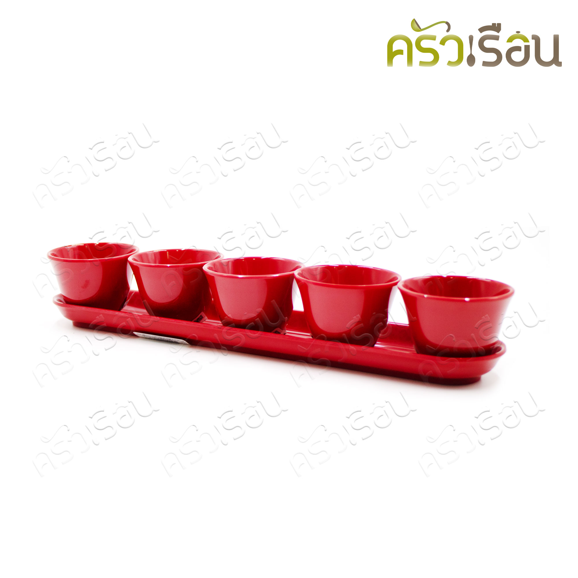 Superware [ ราคาตามตัวเลือกสินค้า ] ถาดชา ถ้วยชา เมลามีน สีแดง C525-2 T6087-12 ถาดน้ำชา ถ้วยน้ำชา ไหว้เจ้า