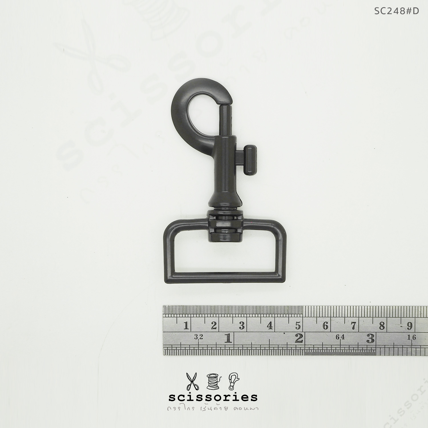 ตัวเกี่ยว 1.3นิ้ว สีดำด้าน 2 ตัว เนื้อโลหะ