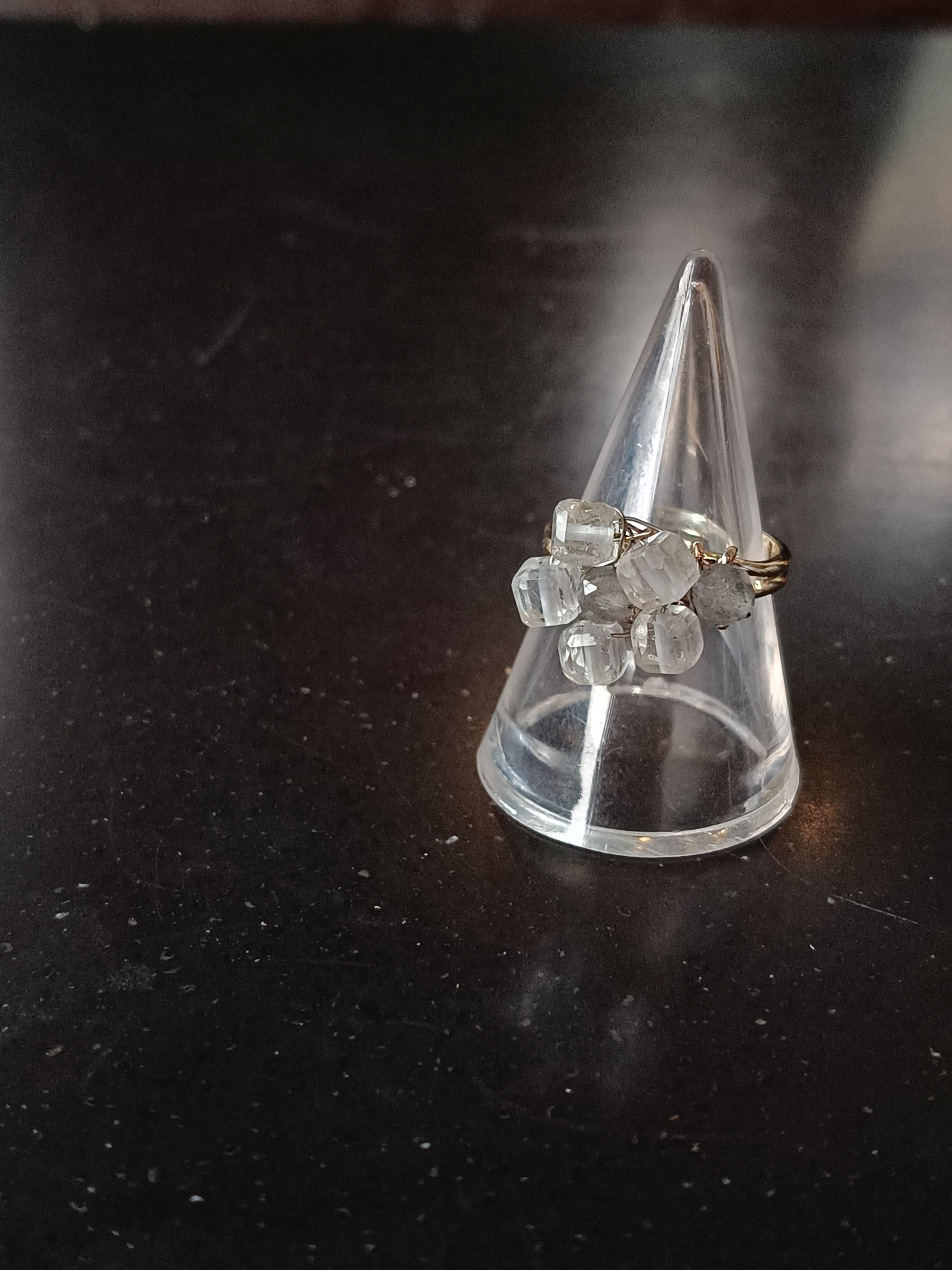 "Manifest Success" Wire Wrapped Ring แหวนหินแท้ Clear Quartz x Labradorite Ring (อธิษฐานความสำเร็จ)