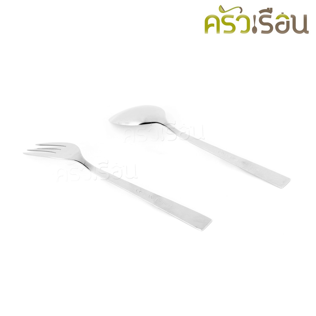 Double Apples [ 6 คู่ ] ช้อน+ส้อม สเตนเลส ลายกล้วยไม้ 19 ซม. อย่างหนา 2.0 มม. ช้อนส้อม ช้อนยาว ช้อนข้าว ช้อนสเตนเลส ช้อนกับส้อม ช้อนหนา