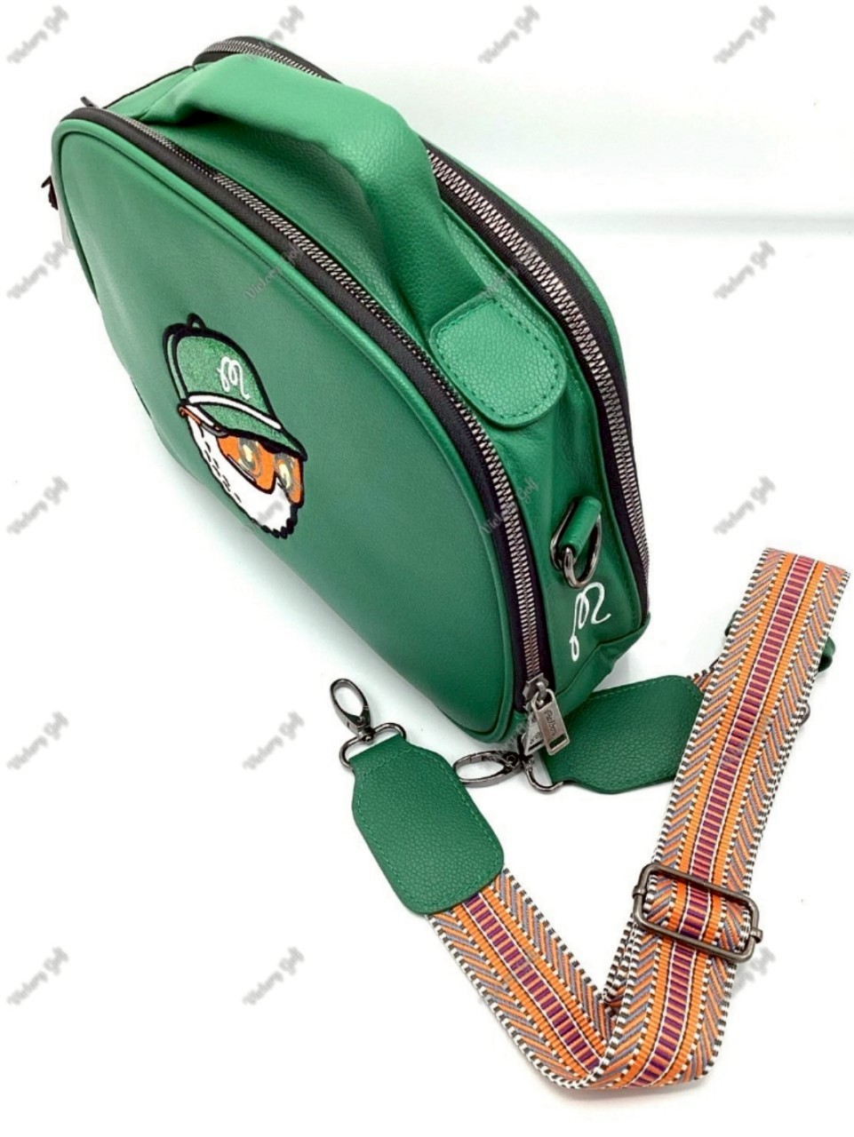 Pouch bag Malbon (+Strap) PU material Dark-green Color