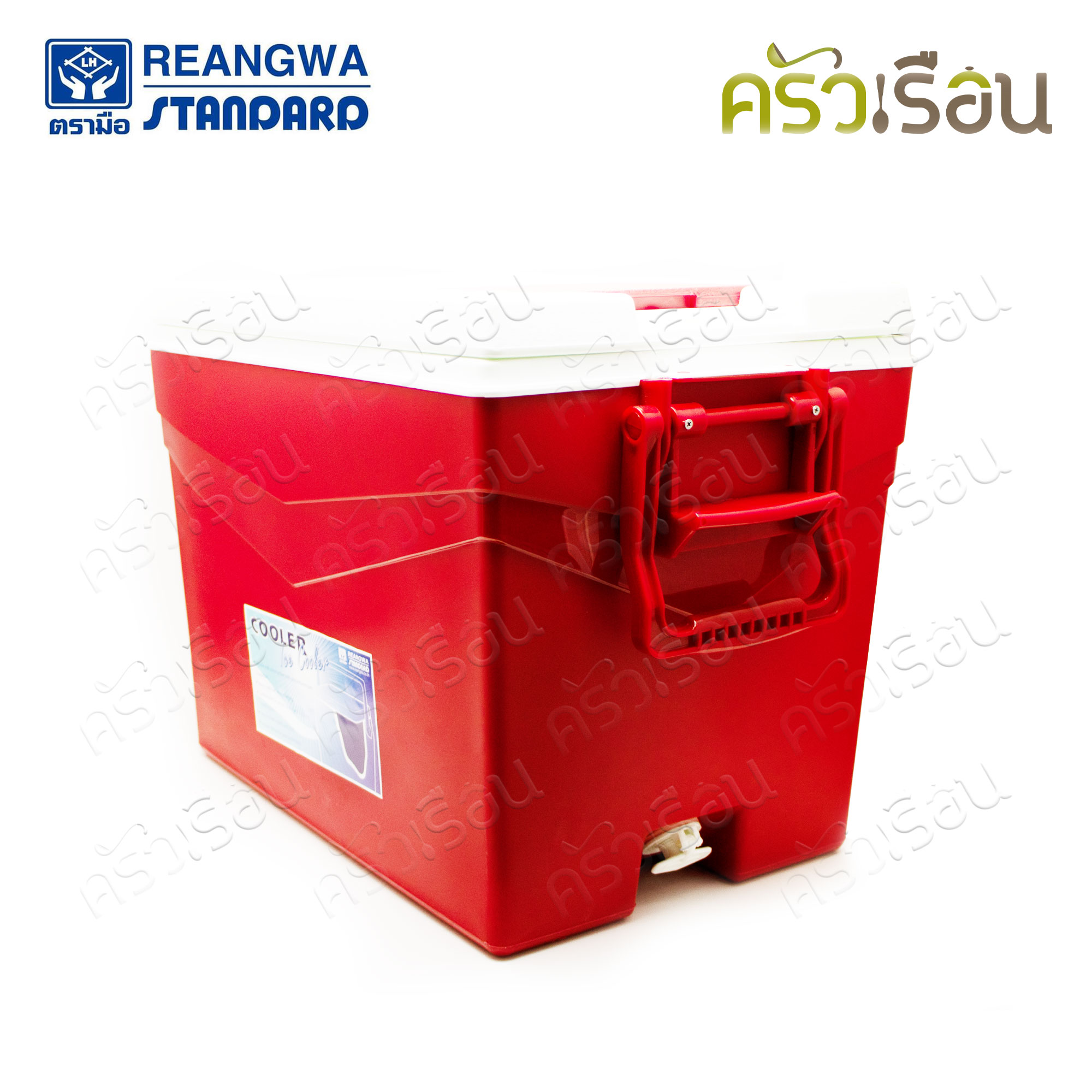 Reangwa Standard กระติก เหลี่ยม สีแดง 32 ลิตร 32.5 x 51.5 x 36.5 ซม. RW3004 ถังแช่ กระติกน้ำแข็ง Hot and Cold Insulated Cooler Snow Bank