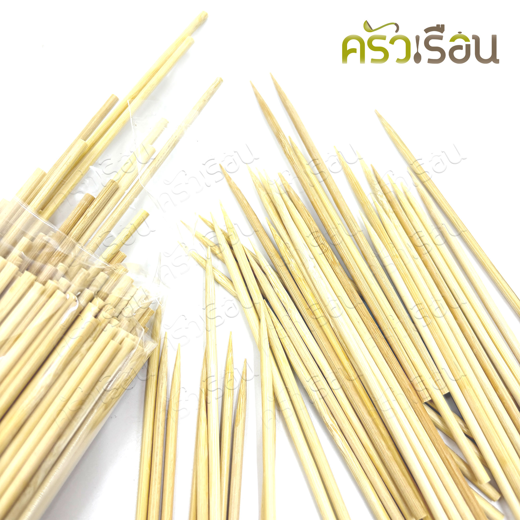 TN Food skewers, pointed end, bamboo wood, 225 grams (10 packs, same size)