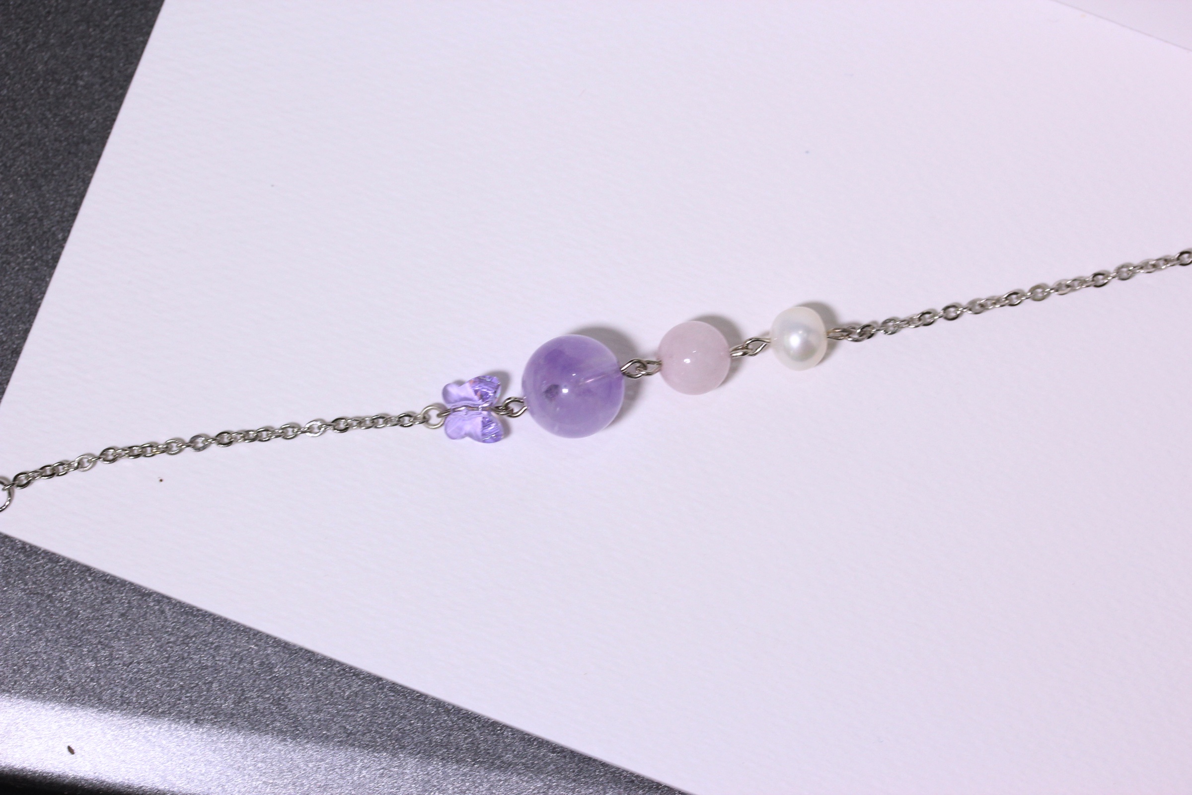 สร้อยข้อมือหินแท้ "Mini" Abundant Bracelet (Amethyst,Kunzite)