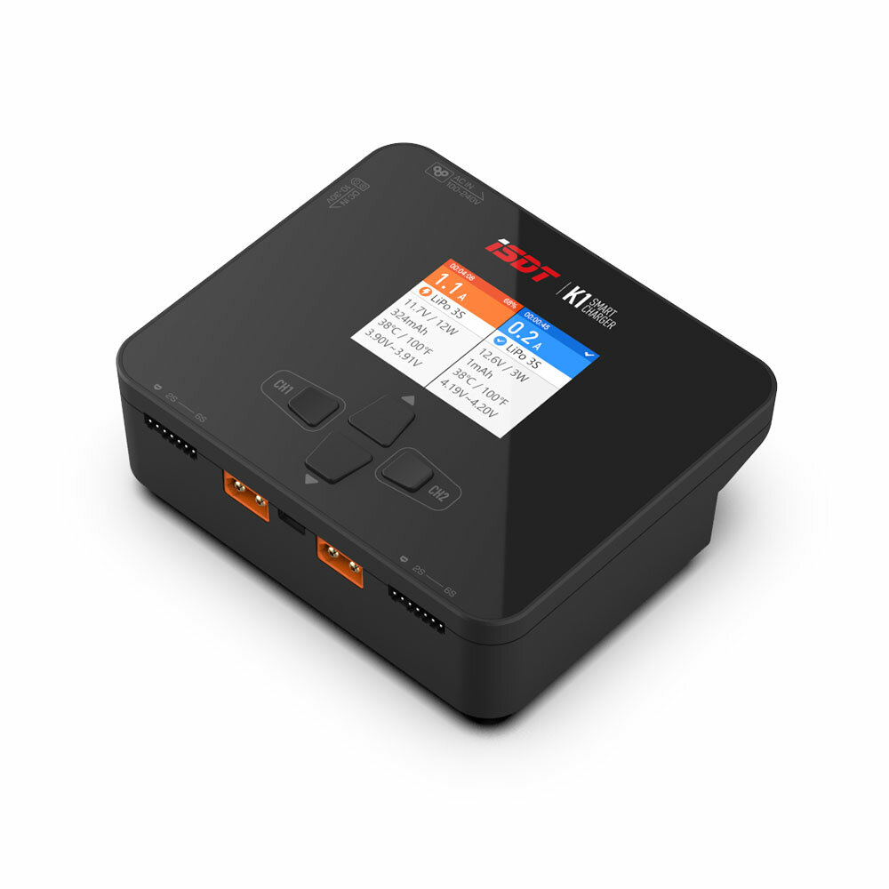 ISDT K1 AC 100W DC 2X250W 10A Dual Channel B Lipo Charger เครื่องชาร์จแบตเตอรี่ LiFe Lilon LiPo LiHv Pb NiMH/Cd Charger