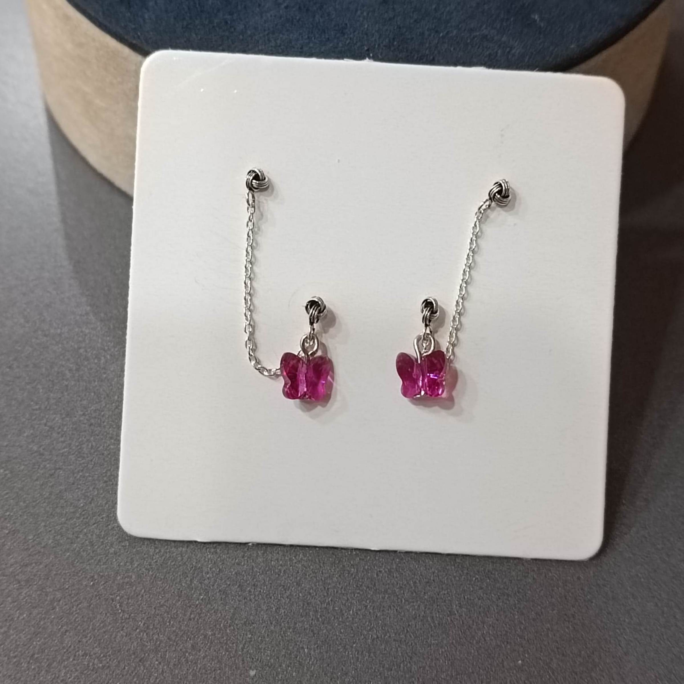 ต่างหูเงินแท้ 92.5 ประดับButterfly Crystal Sterling Silver Earring