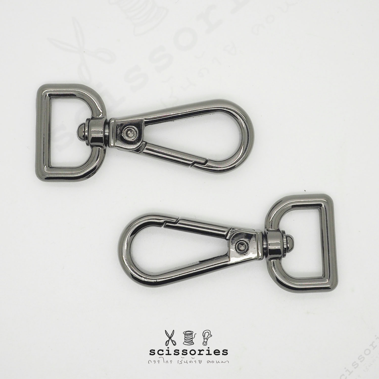 คอหมา1.6cm สีดำเมทาลิค2 ตัว