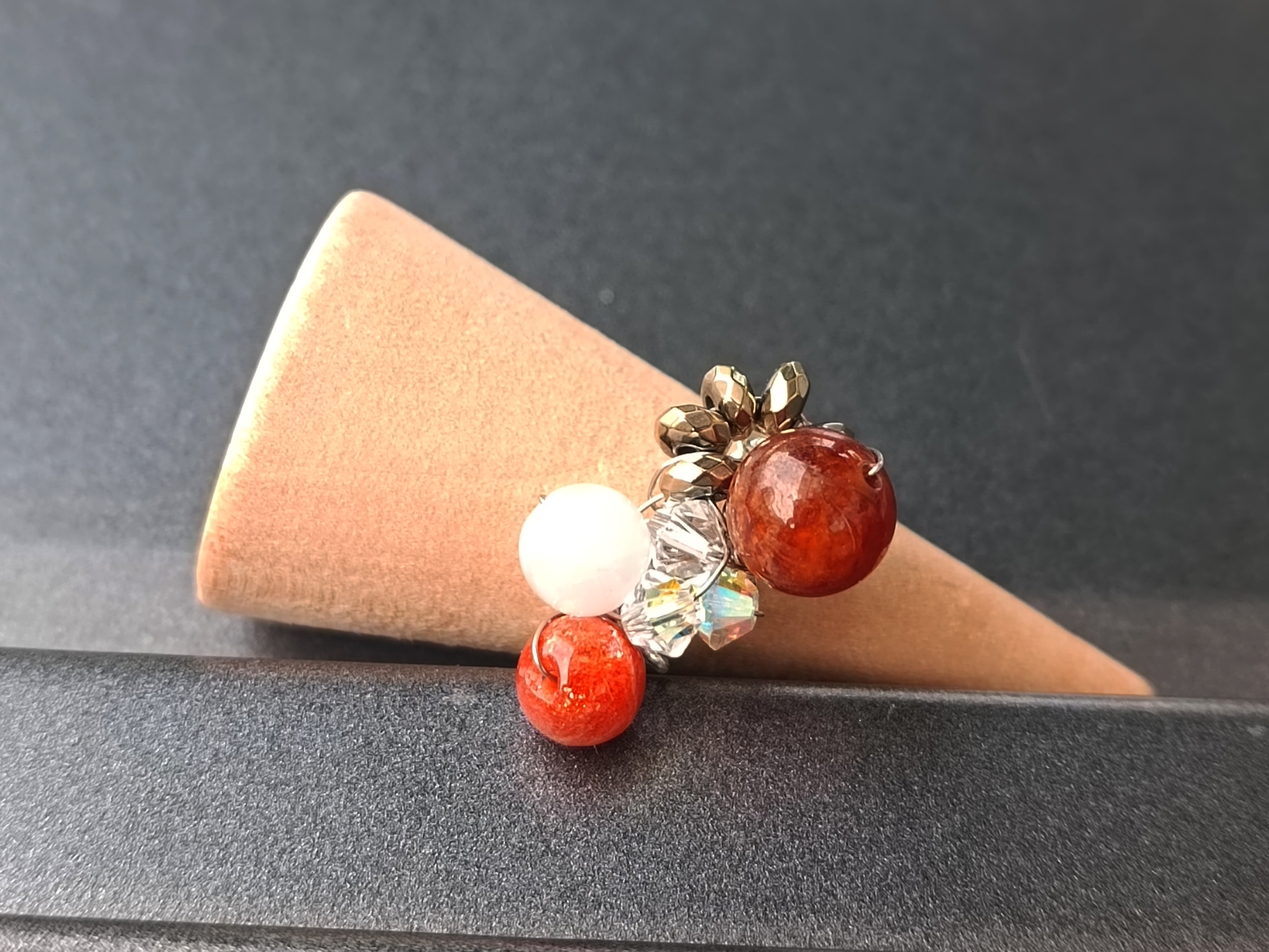 "Money Maker" Wire Wrapped Ring แหวนหินแท้ เสริมการเงิน เสริมบารมี (Garnet , Pyrite , Sunstone)