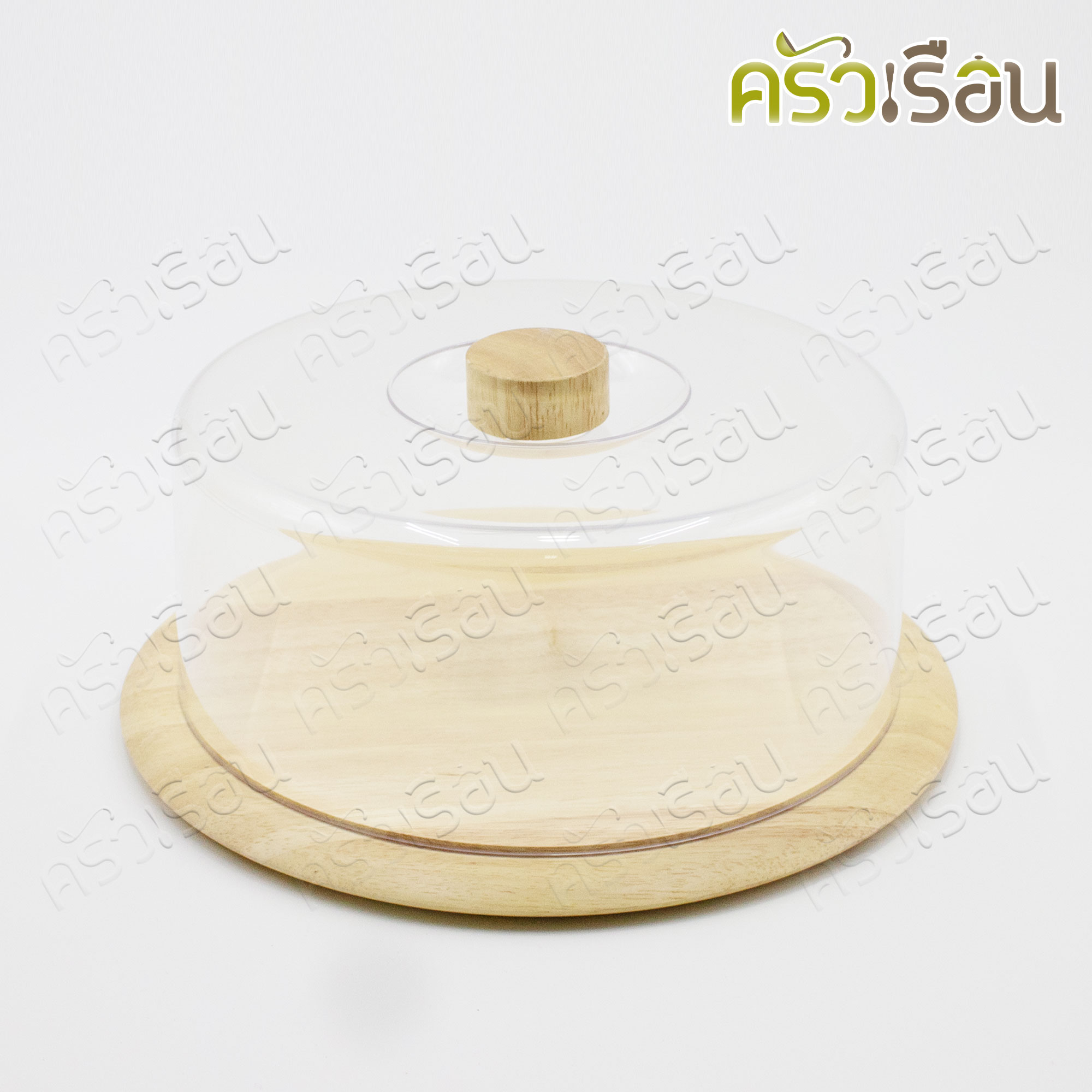 Nam Ngai Hong กล่องเค้ก 2 ปอนด์ ถาดไม้ ฝาพลาสติกใส 421 W 26 X 10.5 ซม. ถาดพักเค้ก กล่องโชว์อาหาร