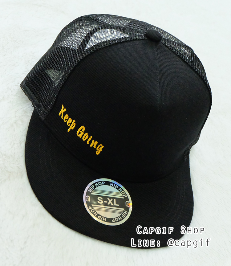 หมวกฮิปฮอปตาข่ายปักชื่อ