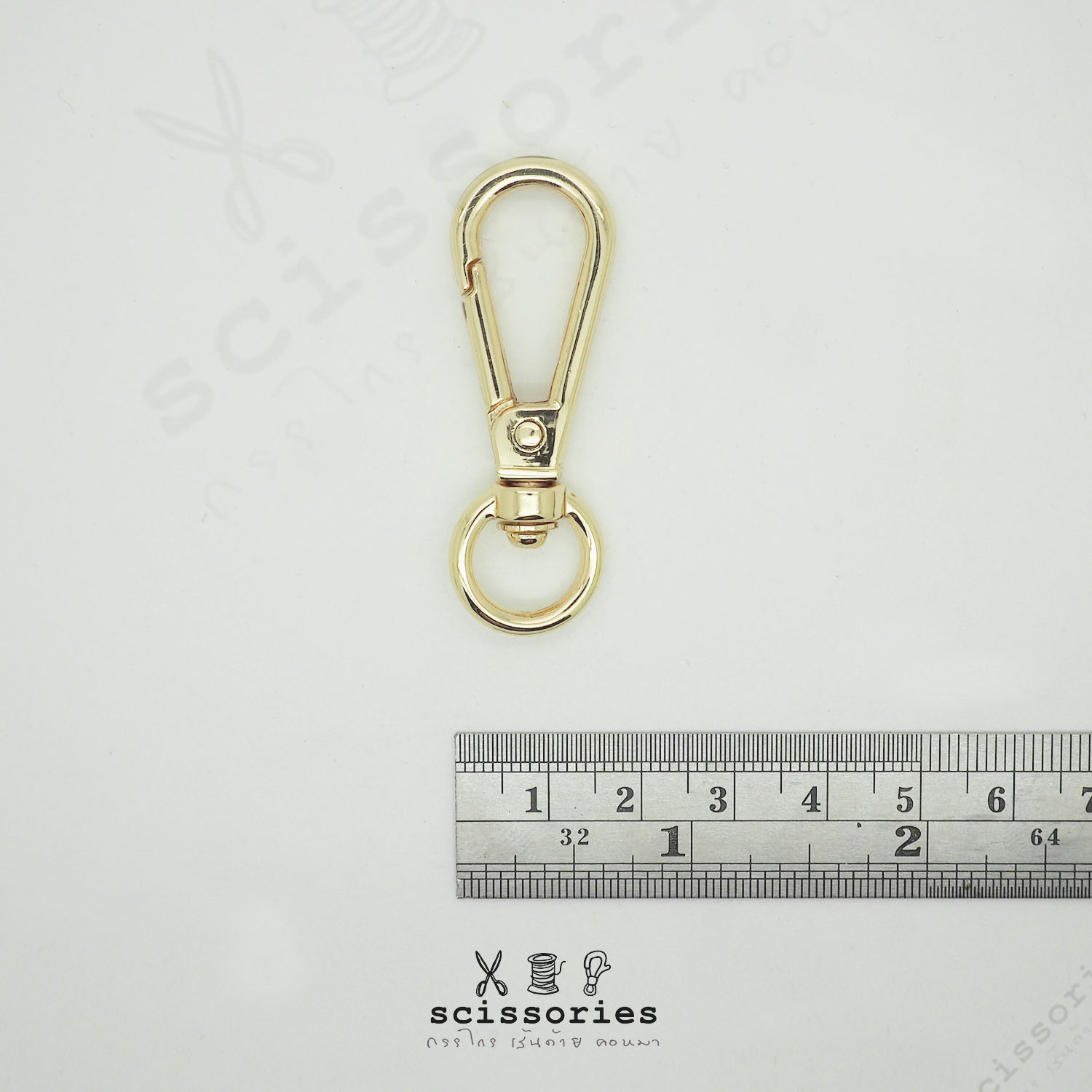 คอหมาเกี่ยว ท้ายห่วง กว้าง 1.2cm สีทอง 2 ตัว