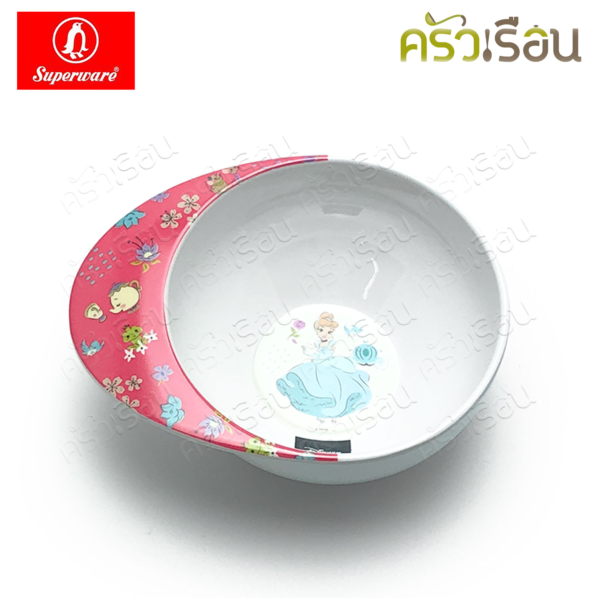 Superware ลาย Heart of Princess เจ้าหญิง Disney [ ราคาต่อชิ้น ] จาน หรือ ชาม หรือ ช้อนส้อม หรือ แก้วน้ำ เมลามีน