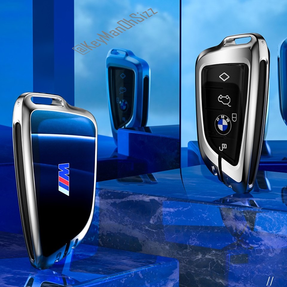 เคสโลหะอัลลอยรีโมทรถทรงใบไม้ BMW M Design Hard Case Premium Grade สวย เรียบหรู มีสไตล์ Alloy/Transparent TPU Front Transparent push button Guard / 3D Mirror ABS Back Cover BMW Key Sets G30 530e m sport,330e m sport,2018-New 5 Series 525, 530Li, X3, X, X5,