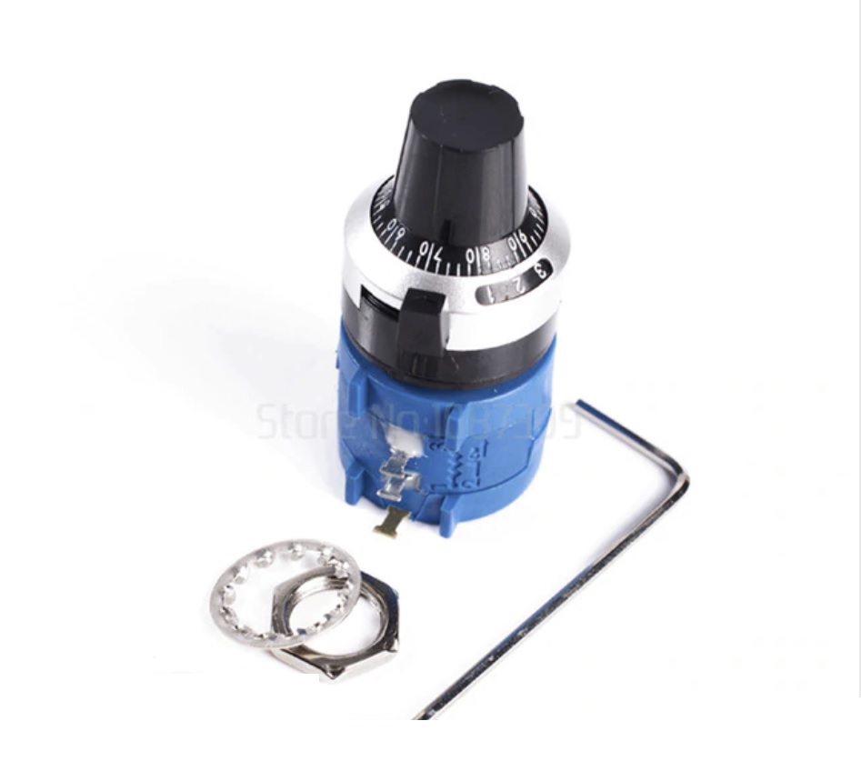 3590S-2 3590S Precision Multiturn Potentiometer 10 Ring Adjustable Resistor + 1PCS Turns Counting Dial Rotary 6.35mm Knob