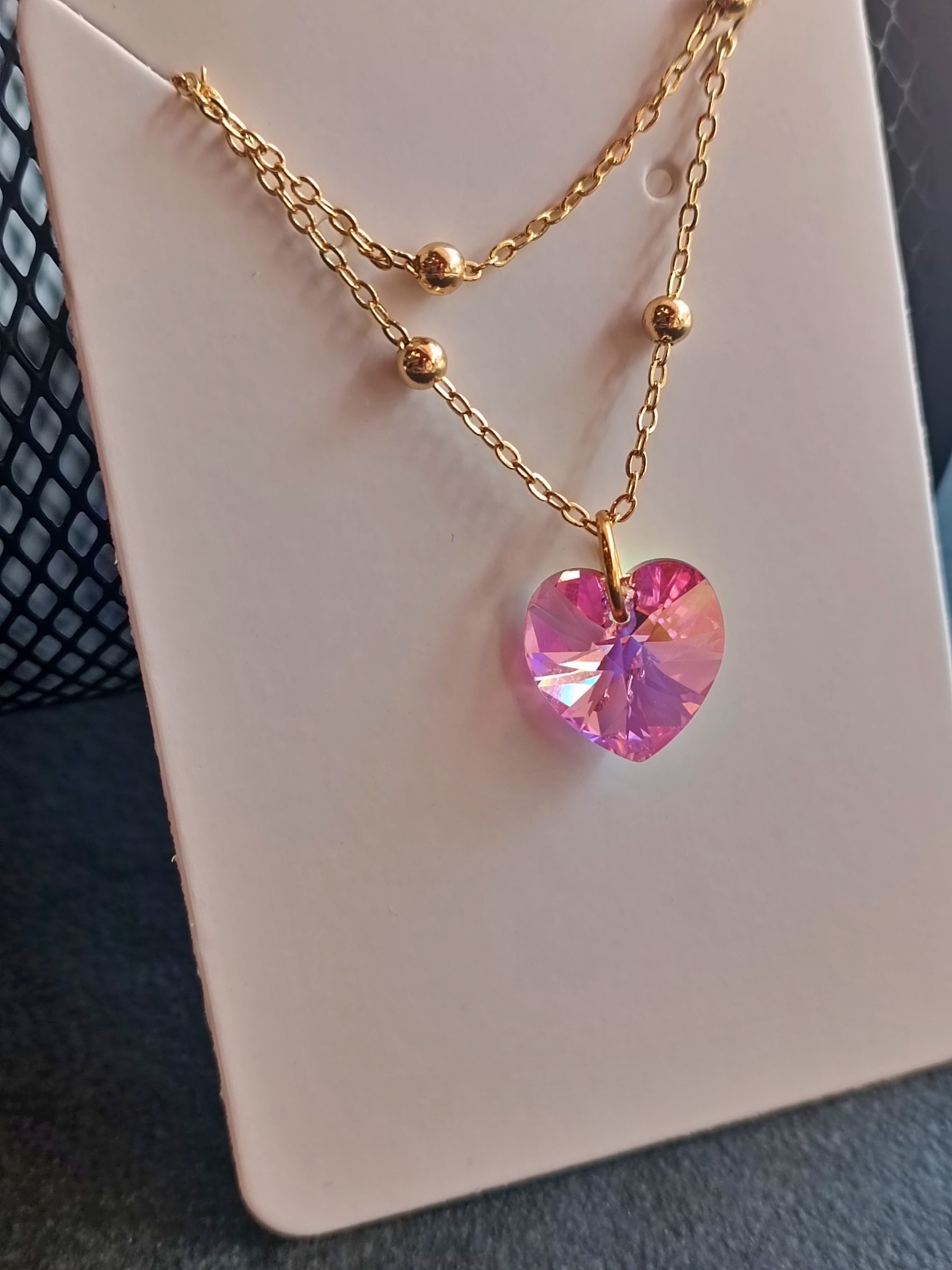 สร้อย"14k"พร้อมจี้ Sweetheart Crystal Necklace