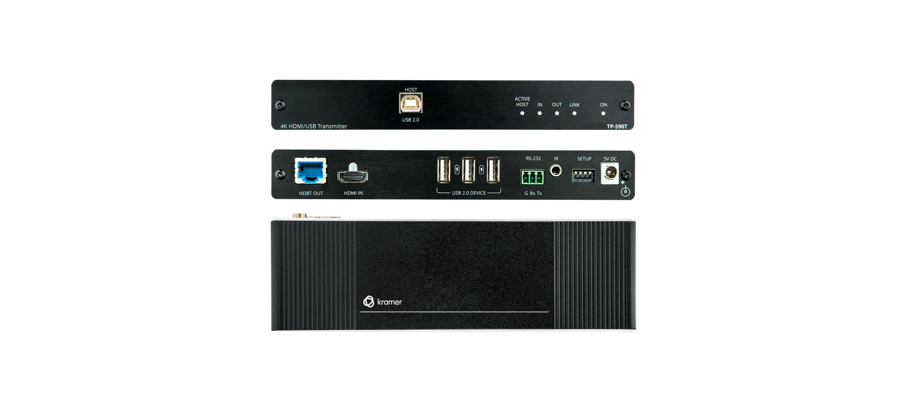 Kramer TP-590T 4K60 4:2:0 HDMI Transmitter with USB, RS–232, & IR over Long–Reach HDBaseT 2.0