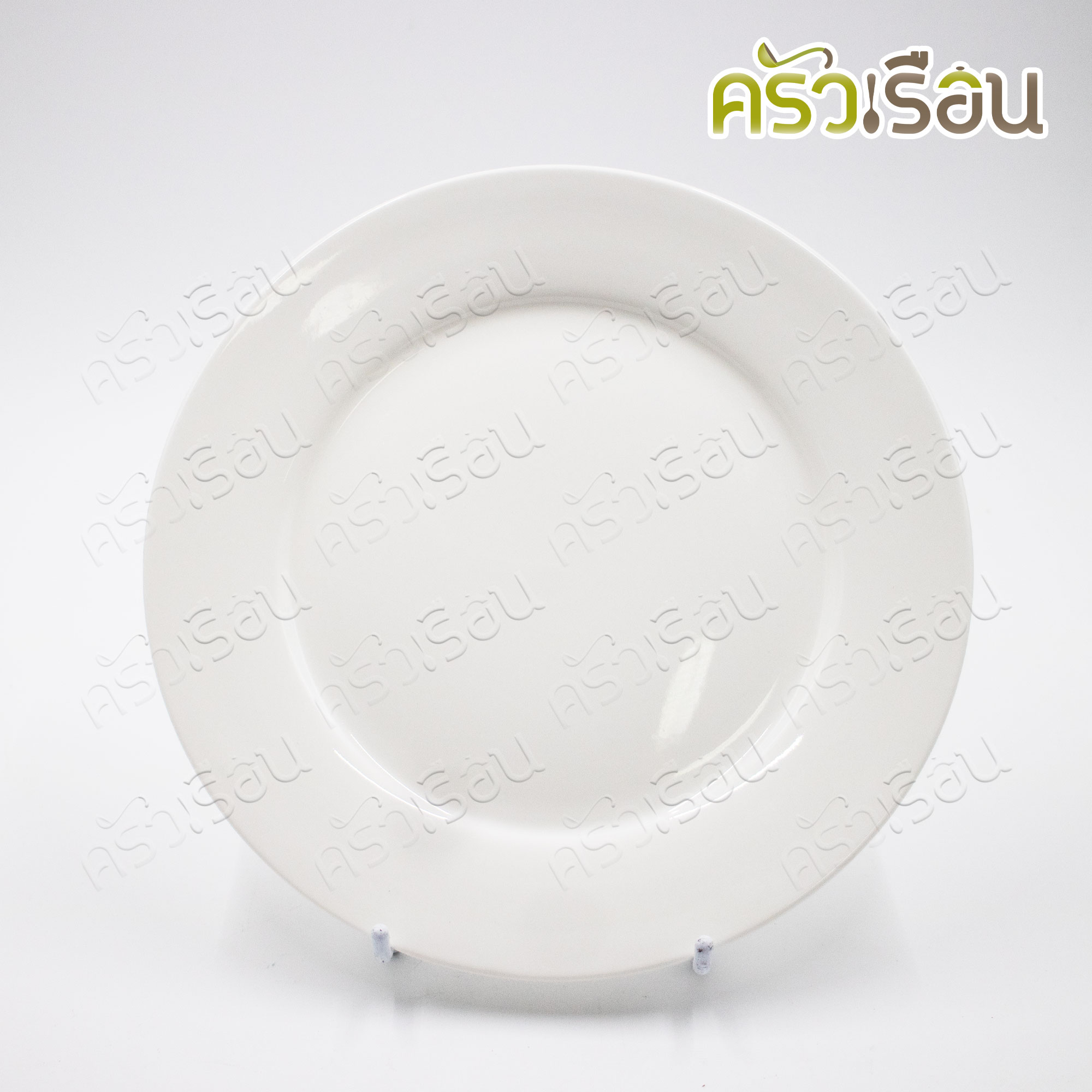 LQ [แพ็ค 4 ใบ] จานเซรามิค สีขาว มีขอบ ทรงตื้น 9 นิ้ว [ 23 x 1.8 ซม.] จาน จานข้าว