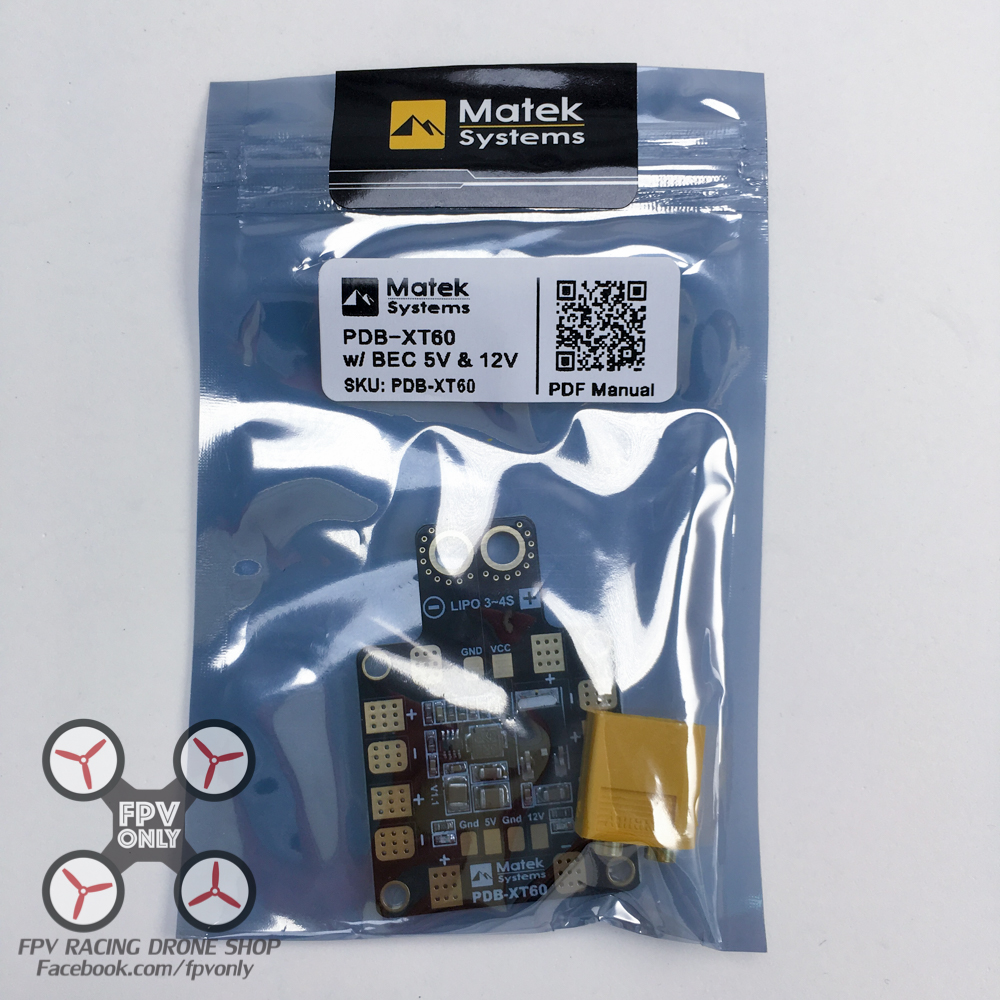 Matek Systems PDB XT60 W/ BEC 5V & 12V 2oz บอร์ดรวมไฟ FPV Racing Drone