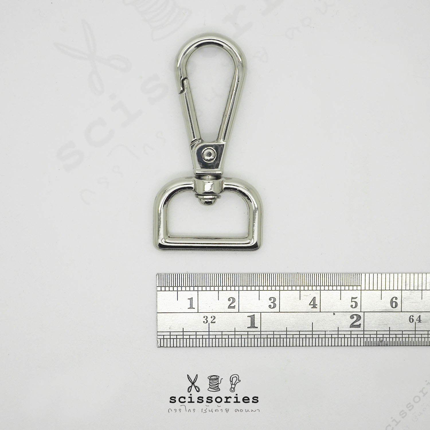 คอหมาเกี่ยว 2cm สีเงิน 2 ตัว