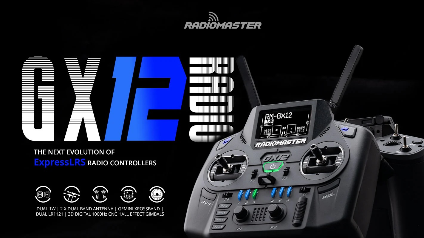 RadioMaster GX12 Dual-Band Gemini-X Radio Controller (M2) วิทยุบังคับ เครื่องบิน รถบังคับ อุปกรณ์โดรน Drone