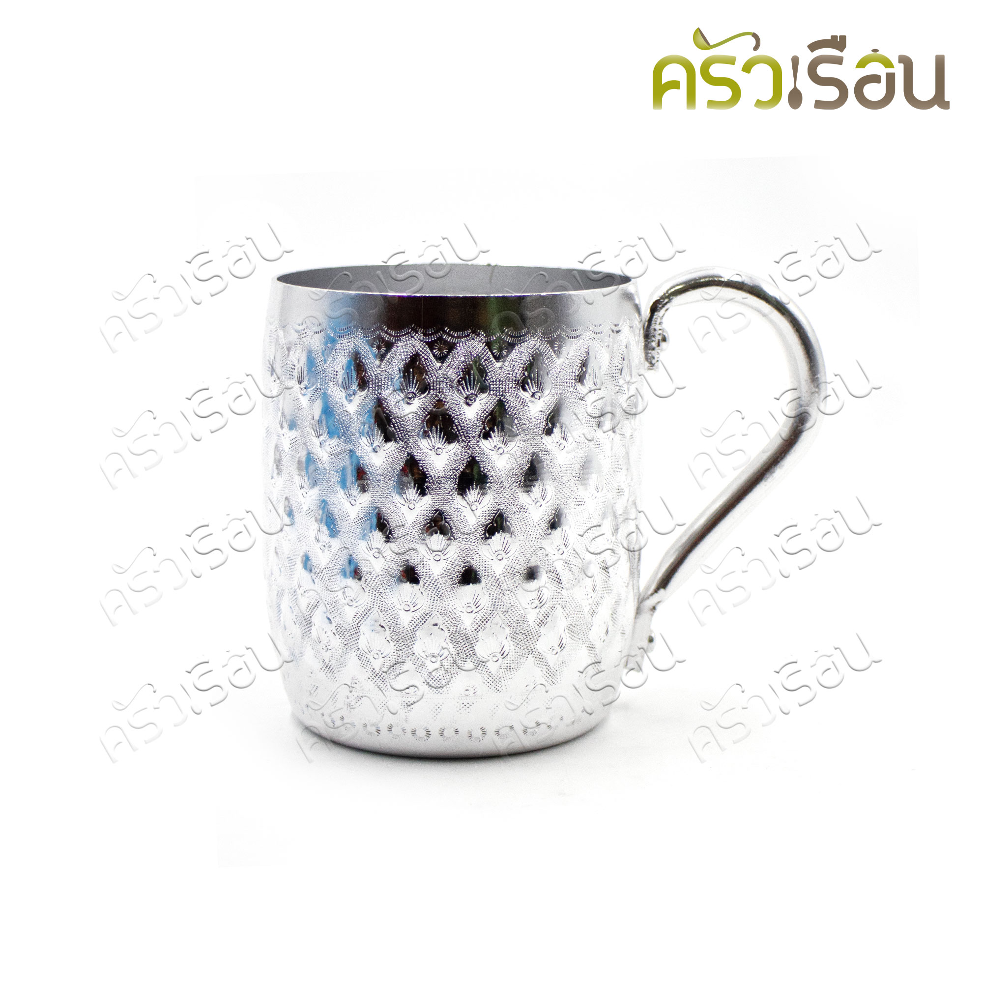 Diamond Brand, Beer Pitcher Round Handle Ø 9 cm. H. 11 cm. [ Thai Beer Mug ]