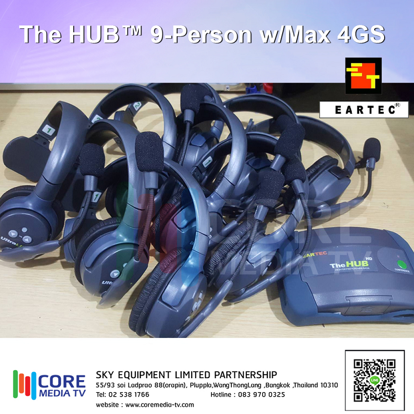 Eartec UltraLITE 9 The HUB Intercom Wireless System Single Headset