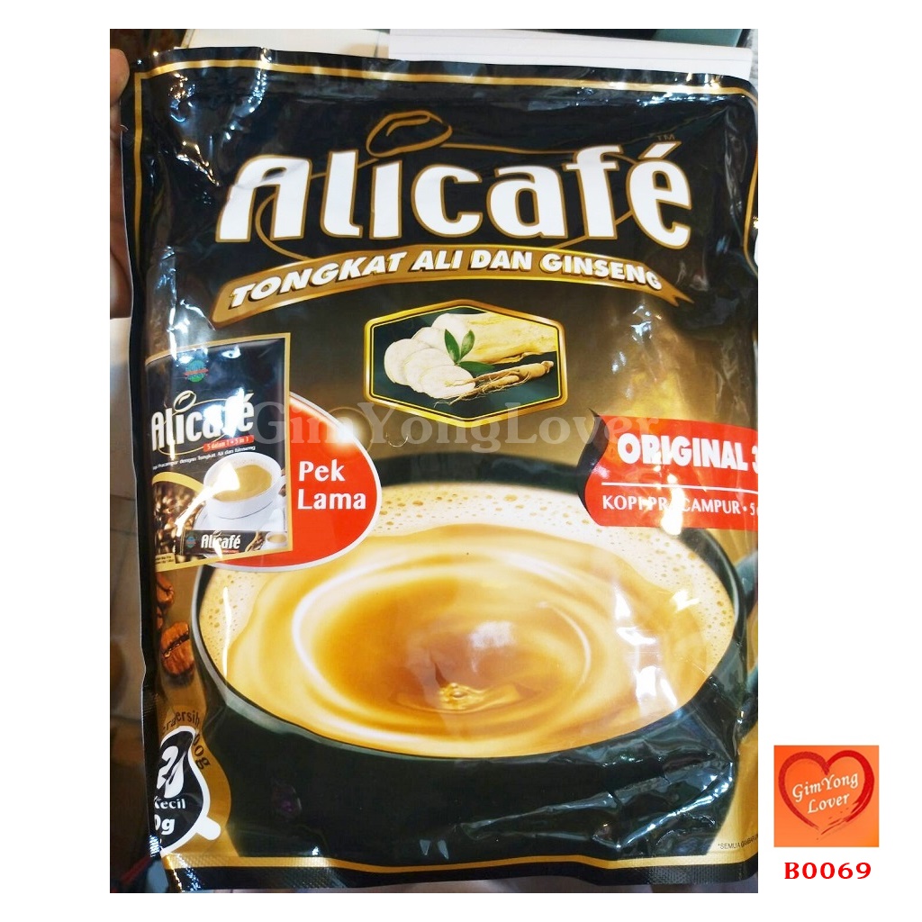 Alicafe กาแฟผสมโสม และสมุนไพร (Alicafe 5 in 1 Premix Coffee Tongkat Ali & Ginseng)