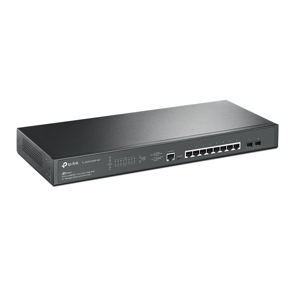 TL-SG3210XHP-M2 V2 JetStream 8-Port 2.5GBASE-T and 2-Port 10GE SFP+ L2+ Managed Switch with 8-Port PoE+