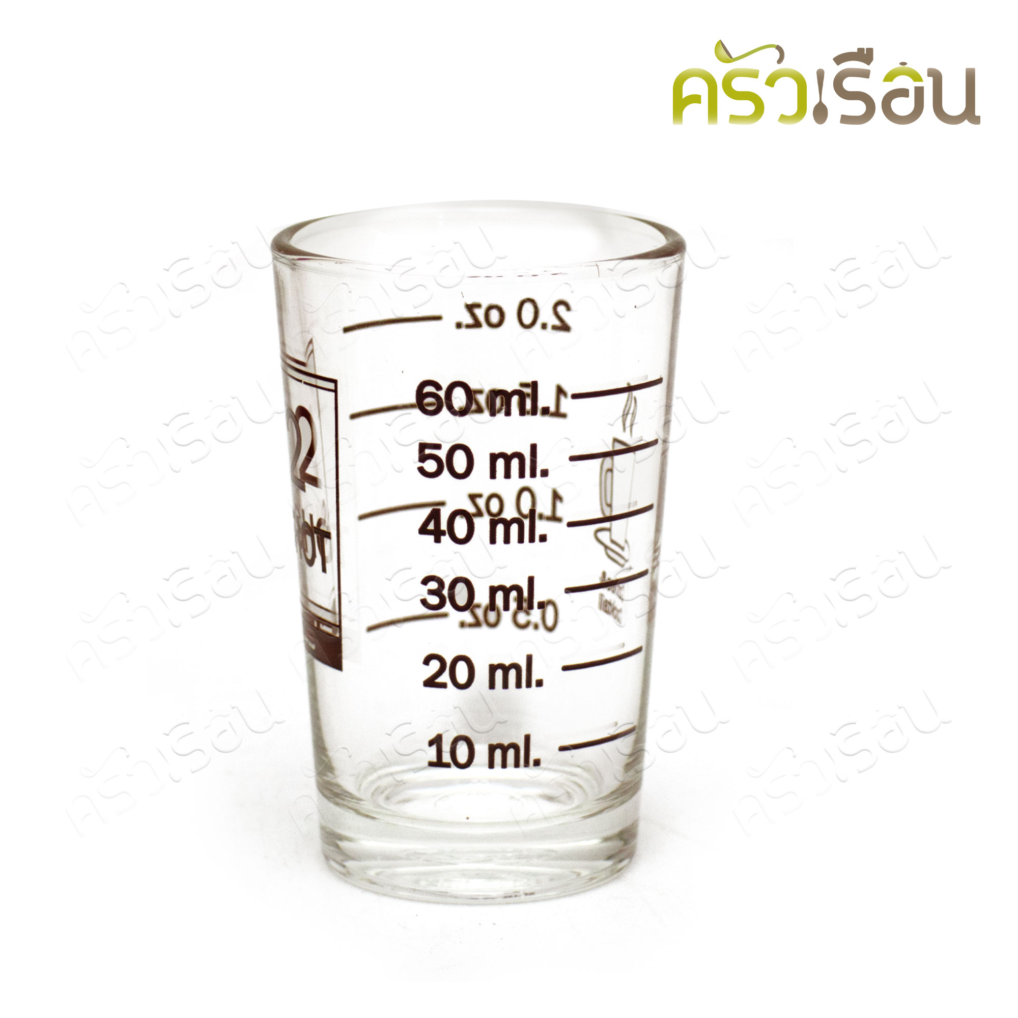 [ ยกโหล 2 shot ] US แก้วตวง มีสเกล สีน้ำตาลเข้ม [ ยกโหล = 12 ใบ ] Two Shot แก้วชอต 2 shot / 60 ml. TD 5 x H 7.7 cm.