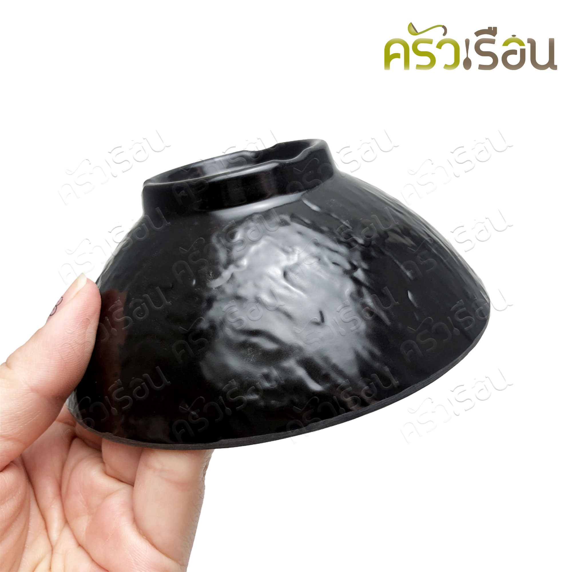 SUMO ชามกลม เมลามีน ขาสูง สีดำ ลายหิน 5 นิ้ว 12.5 x 5 ซม. JB762-5 ชามญี่ปุ่น ชามข้าว