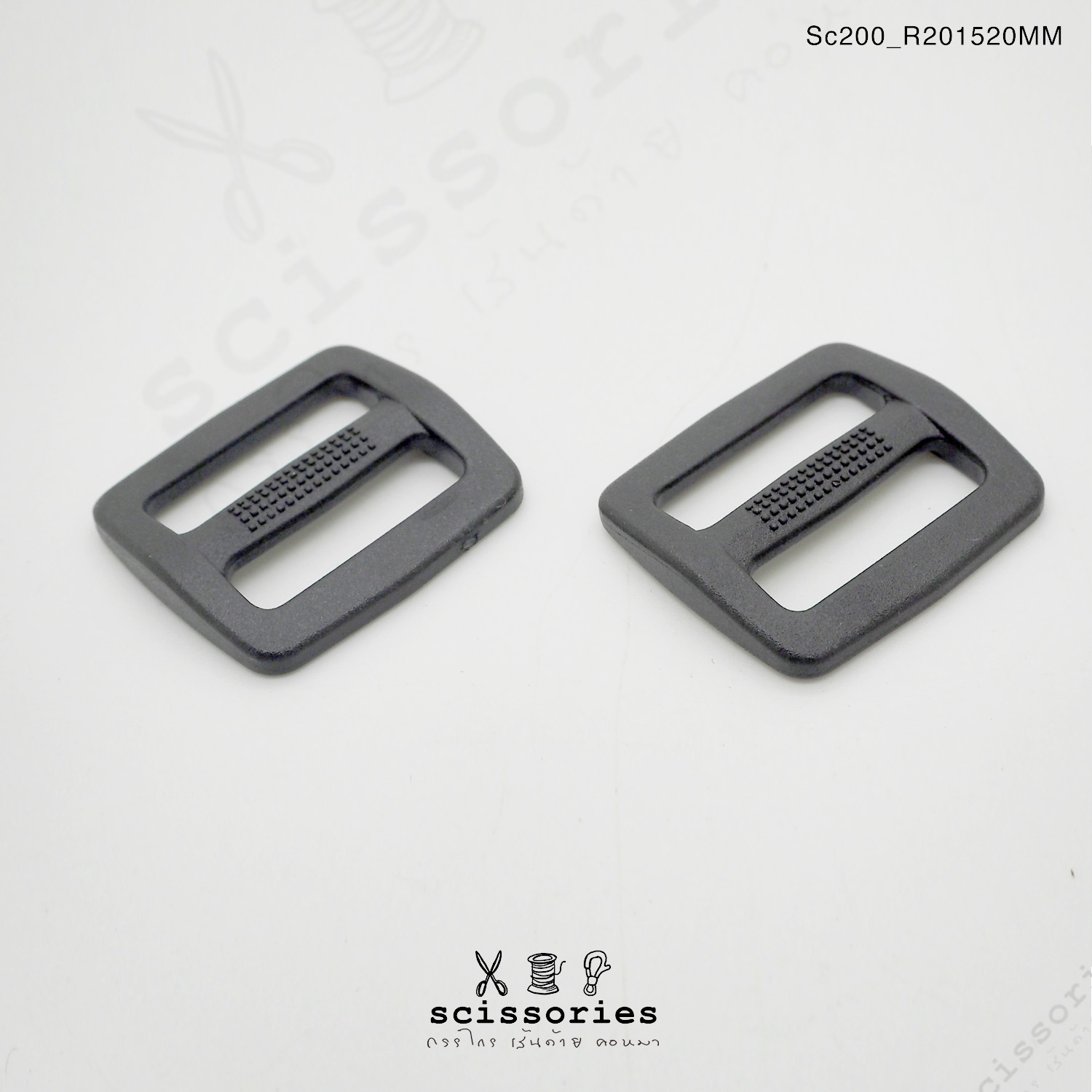 ตัวเลื่อน 20mm พลาสติกสีดำ จำนวน 10ตัว