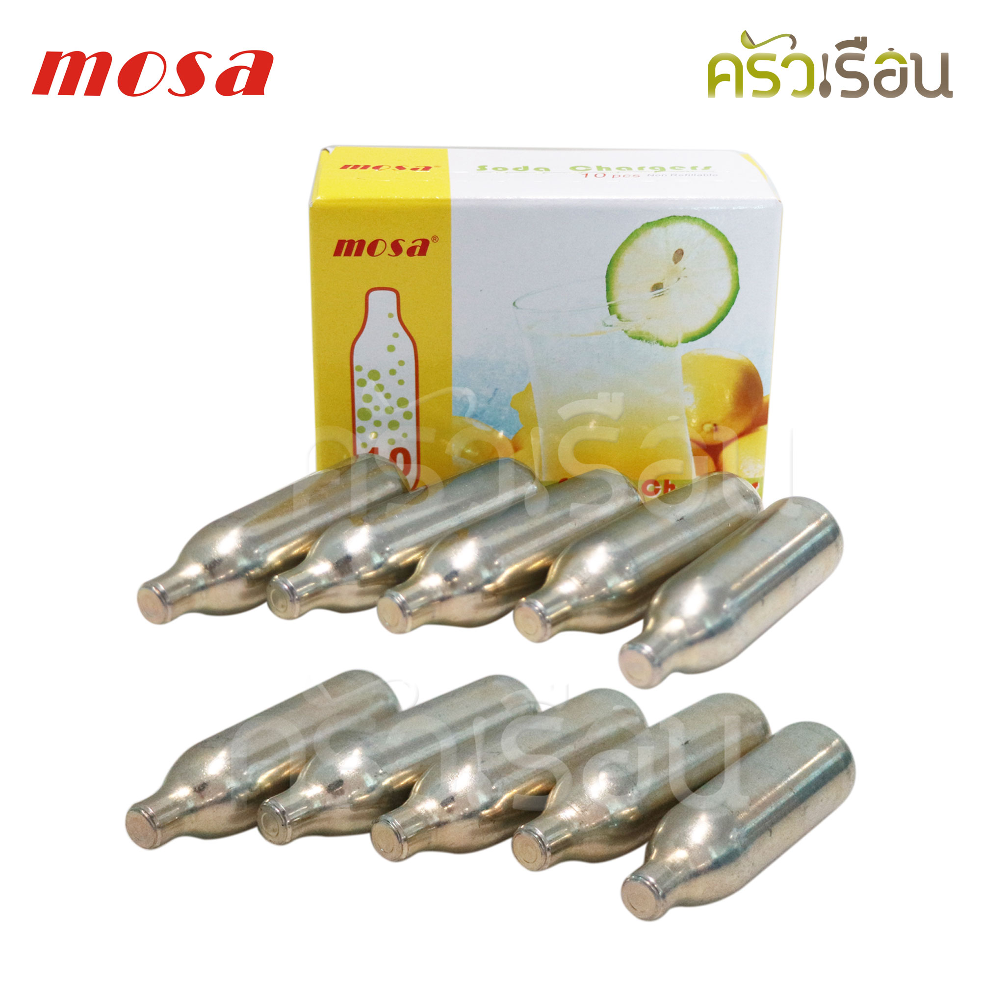 Mosa gas for soda cylinders 1 box - 10 cylinders per box (Carbon dioxide CO2) Soda gas