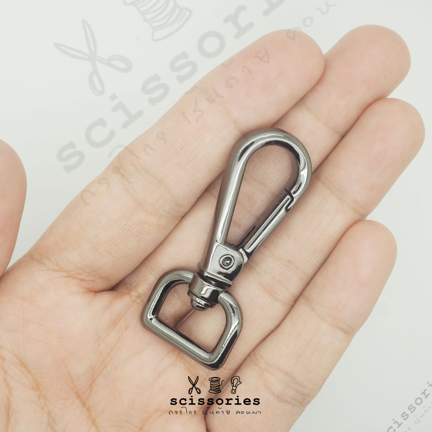 คอหมา1.4cm สีดำบอนด์เมทาลิค 2 ตัว