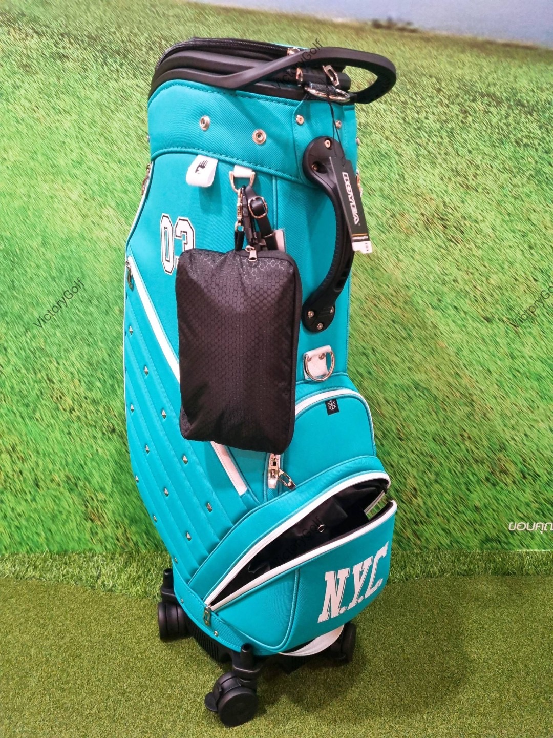 (Genuine) Golf Bag Travel BOYEA Multifunction 03 (New version) 4 wheels สีฟ้าเข้ม *Free Cover Protector