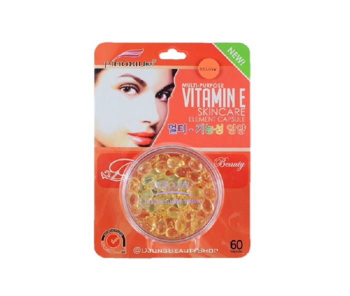 พีอาซู วิตามิน อี สกิน แคร์ อิลิเม้น แคปซูล (สีเหลือง) PIAOXIU Natural care Vitamin E Skincare element capsule