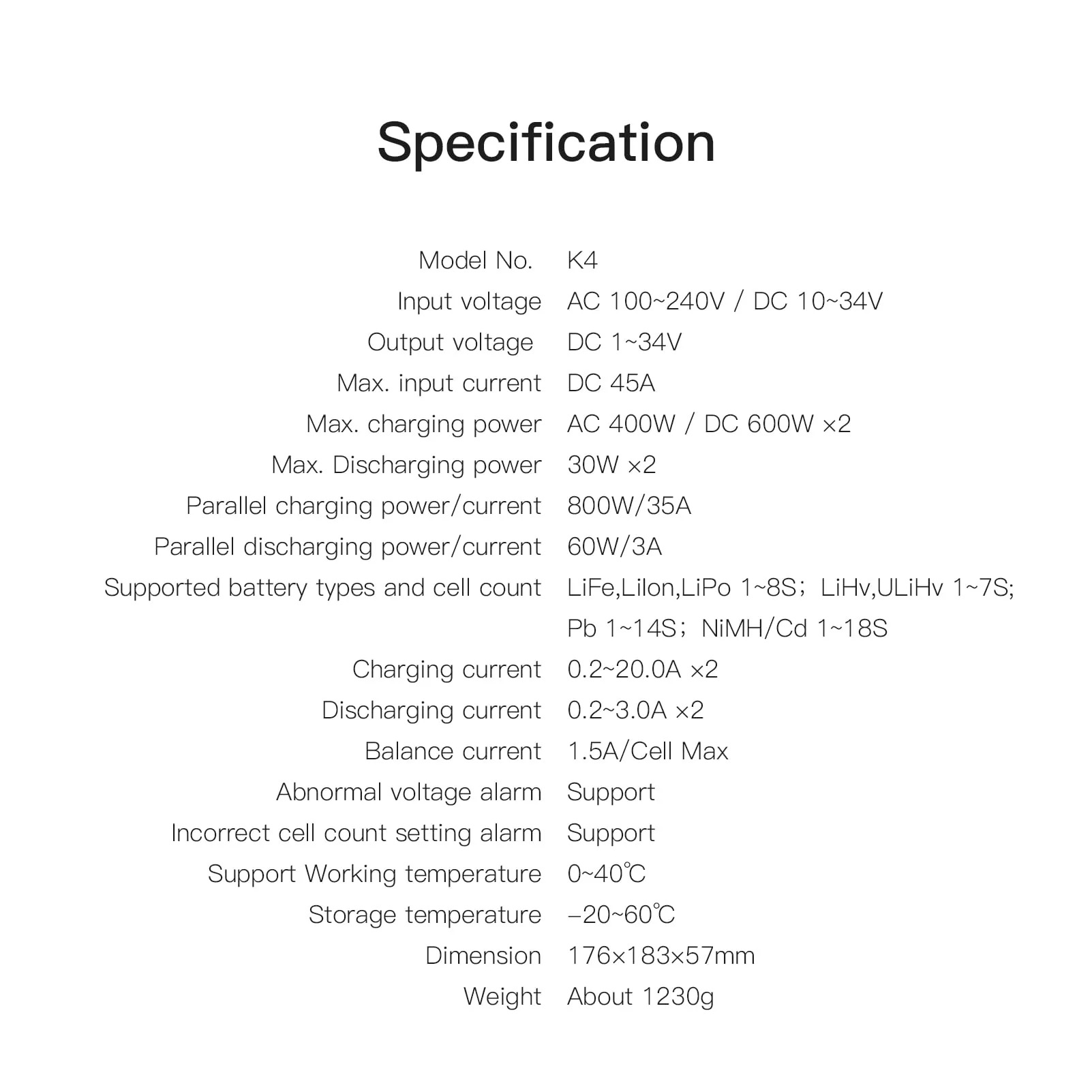 ISDT K4 LiPo Charge/Discharge Cycle Mode Charger,AC 400W DC 600Wx2 8S Smart Charger เครื่องชาร์จแบตเตอรี่