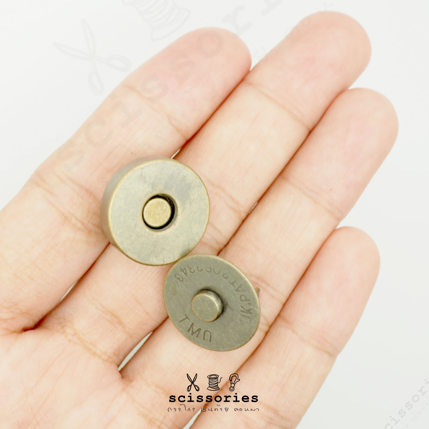 แม่เหล็ก หนา หน้าเรียบ 18 MM สีเหลืองดำ/2ตัว