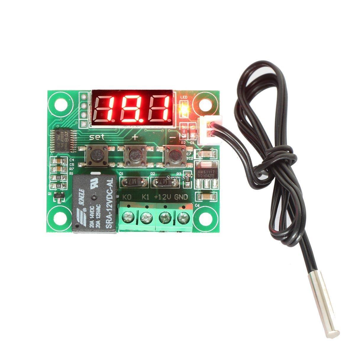 DC 12V W1209 Digital Cool/Heat Temp Thermostat Thermometer Temperature Controller On/Off Switch -50-110C