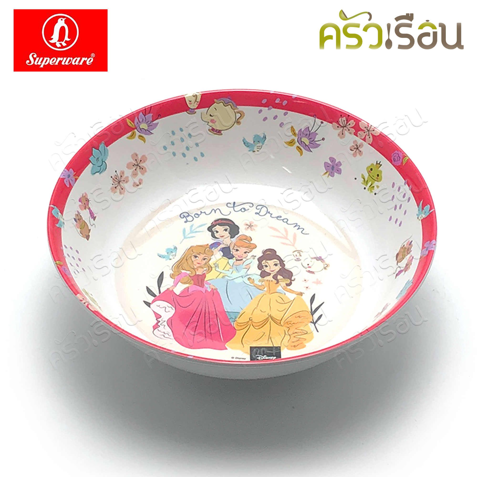 Superware ลาย Heart of Princess เจ้าหญิง Disney [ ราคาต่อชิ้น ] จาน หรือ ชาม หรือ ช้อนส้อม หรือ แก้วน้ำ เมลามีน
